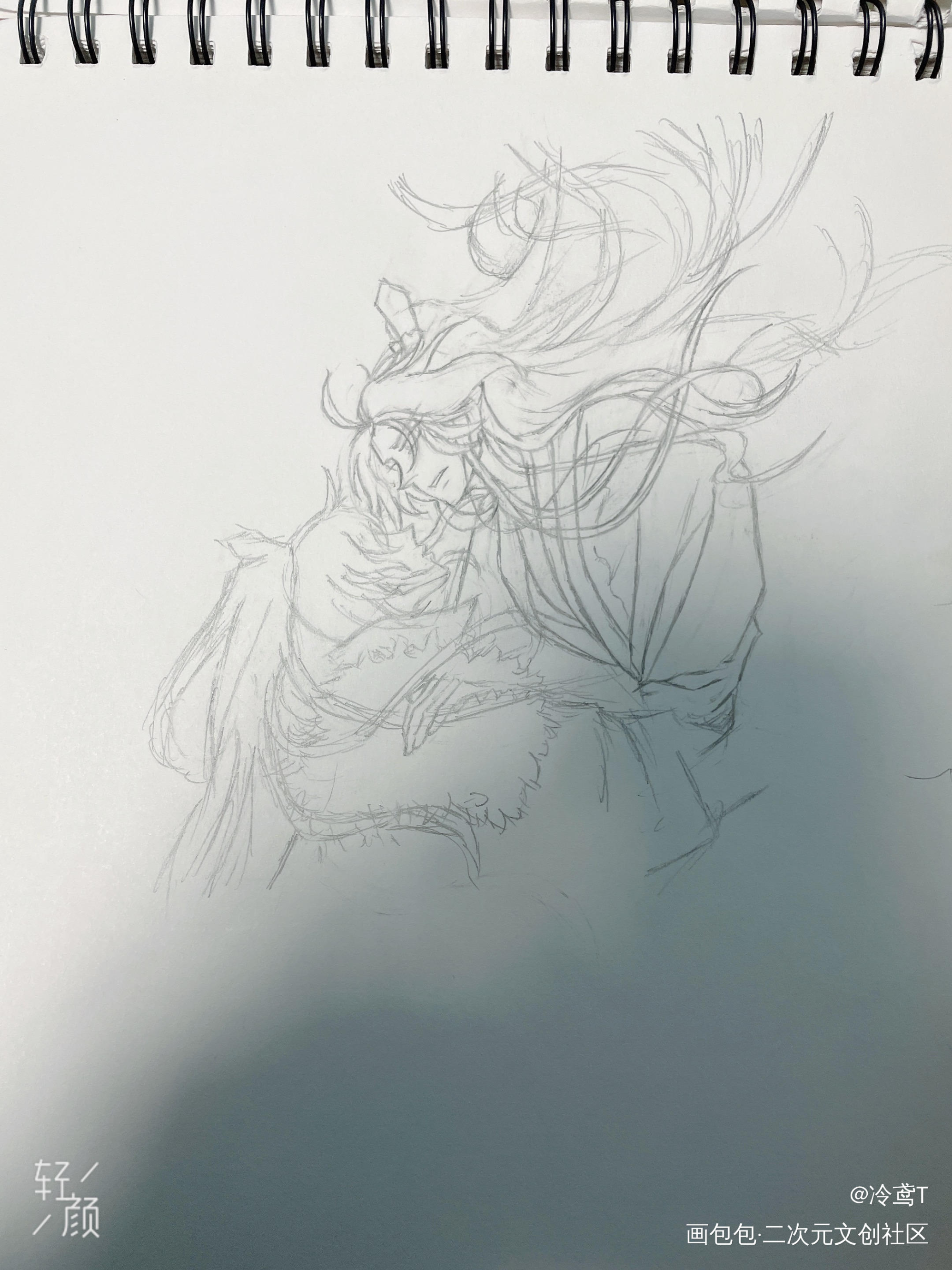 _二哈和他的白猫师尊燃晚手绘绘画作品