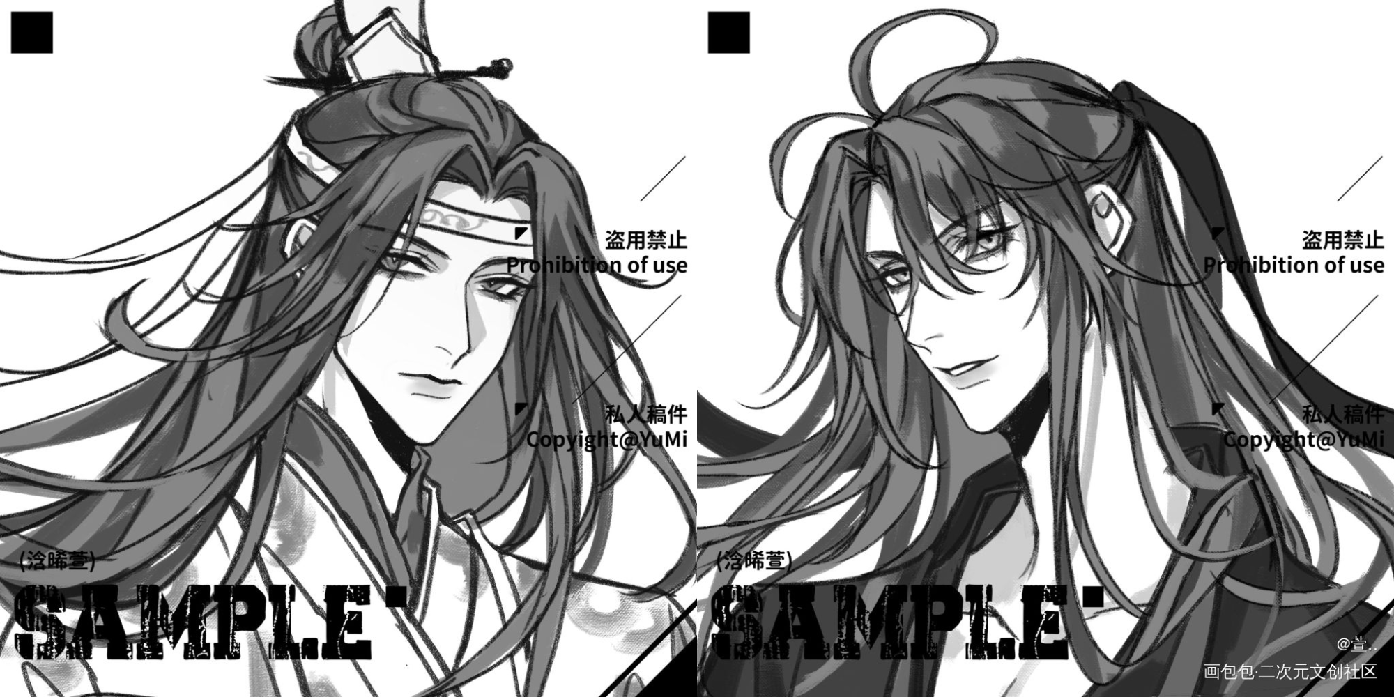 青年叽x老祖羡_魔道祖师忘羡蓝忘机魏无羡绘画作品