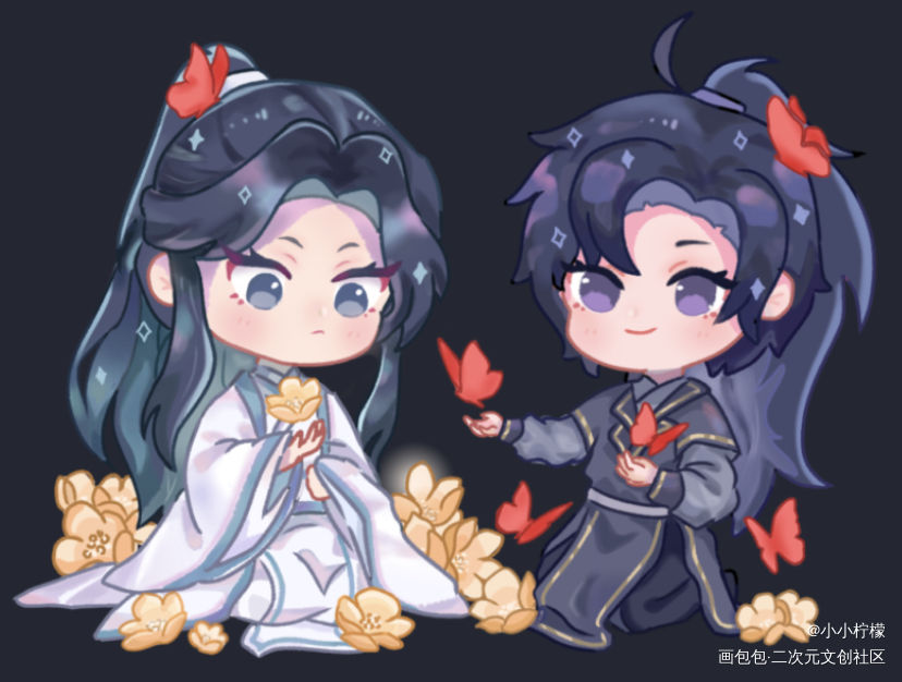 二哈师尊_二哈和他的白猫师尊绘画作品