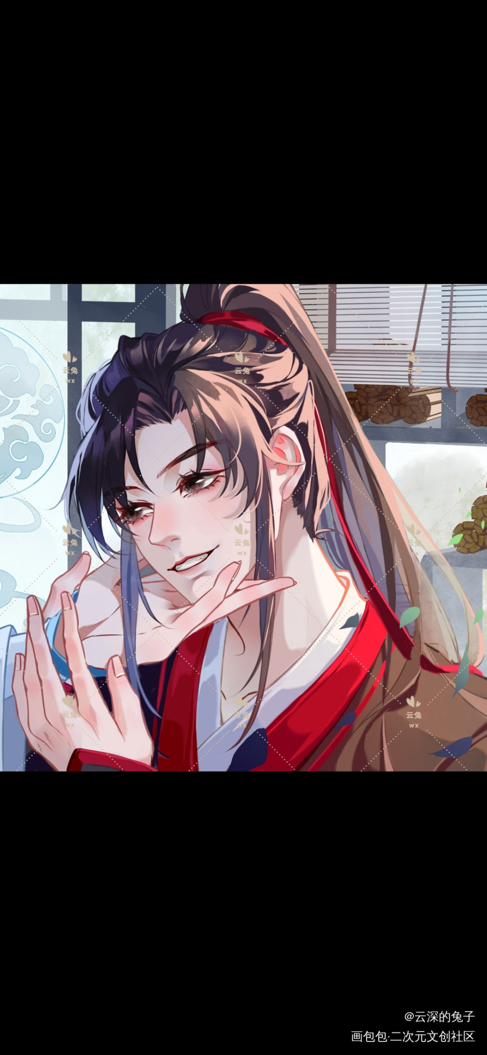 忘羡托下巴头像_魔道祖师忘羡蓝忘机魏无羡绘画作品