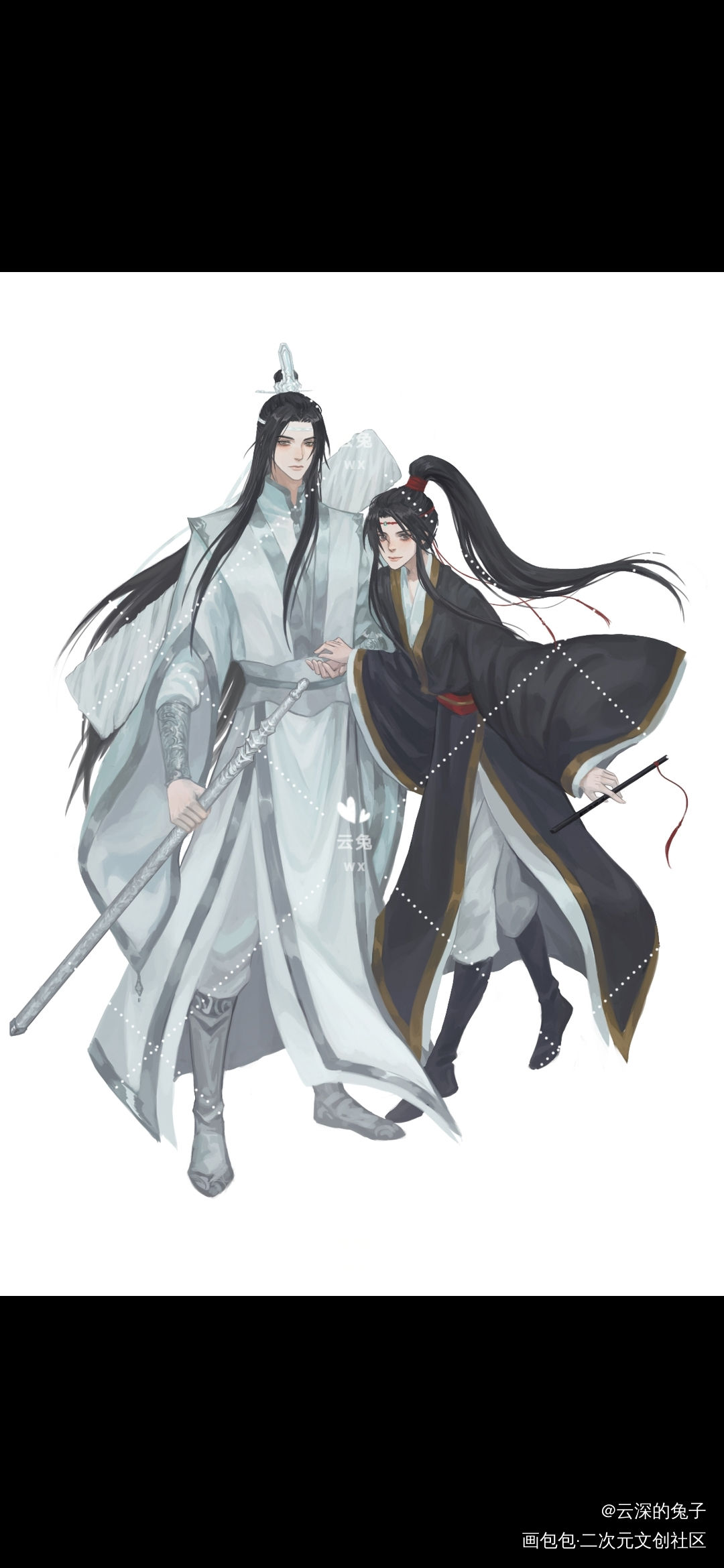 忘羡立绘_魔道祖师忘羡蓝忘机魏无羡立绘绘画作品