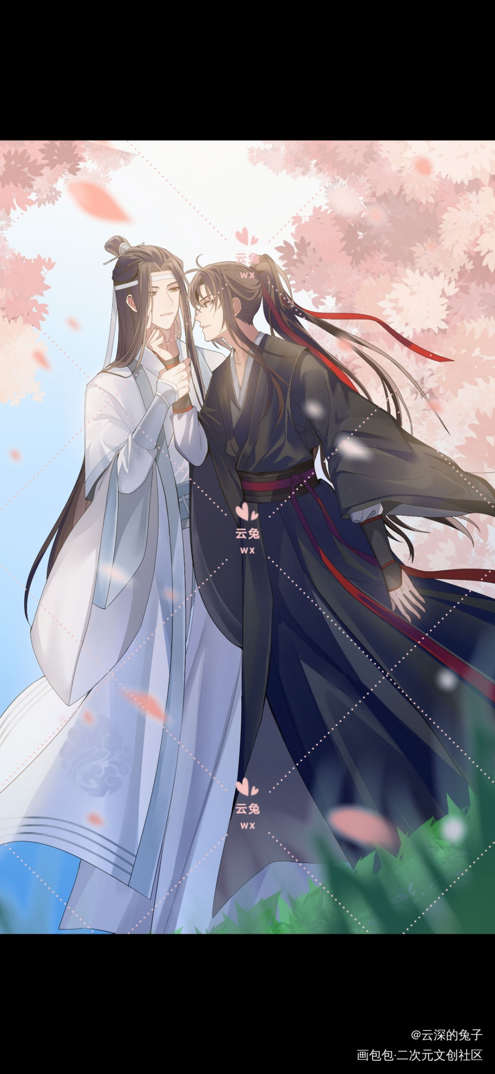 忘羡之春景_魔道祖师忘羡蓝忘机魏无羡古风绘画作品