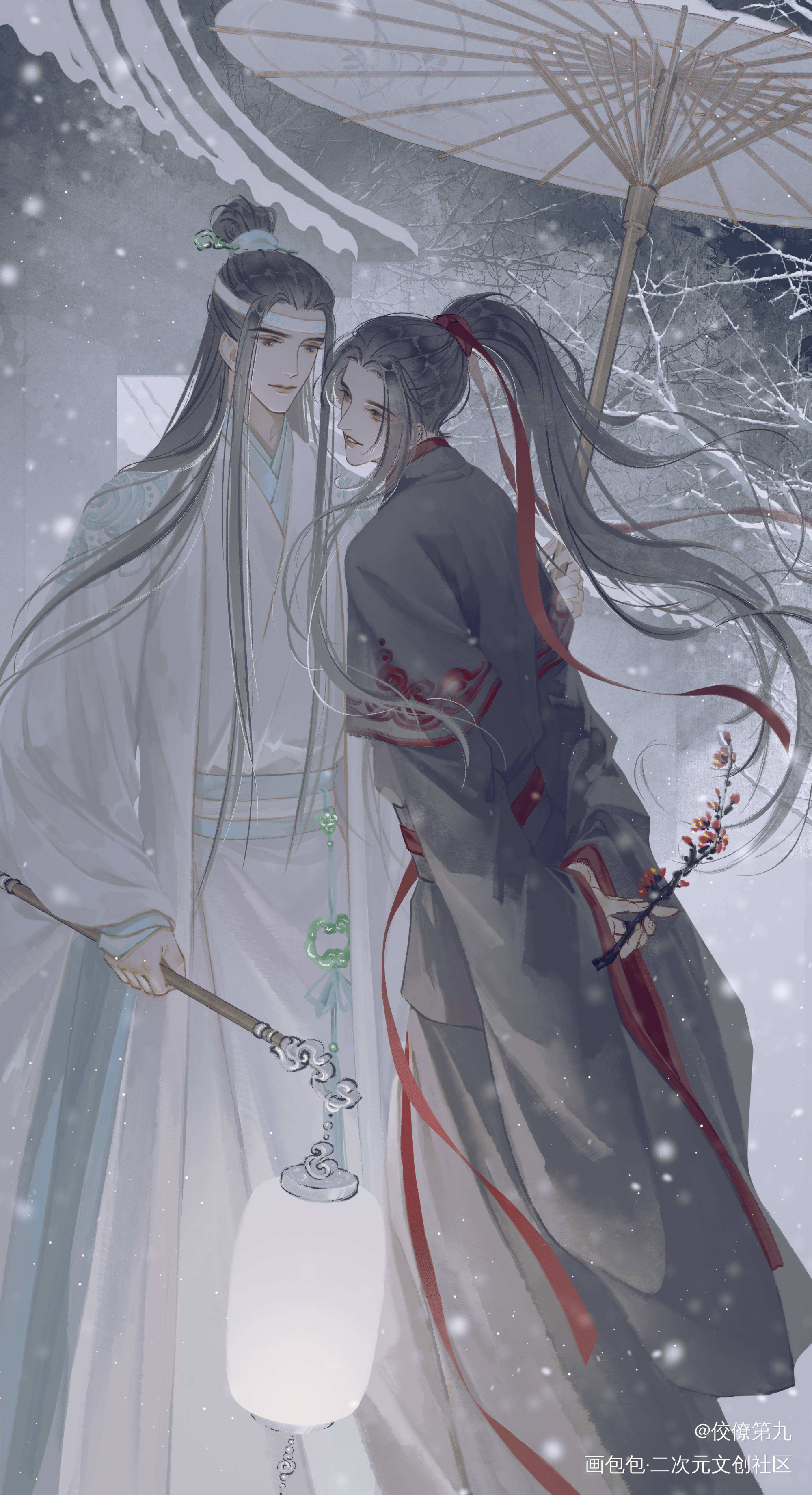 魔道祖师蓝忘机魏无羡_魔道祖师忘羡墨香铜臭绘画作品