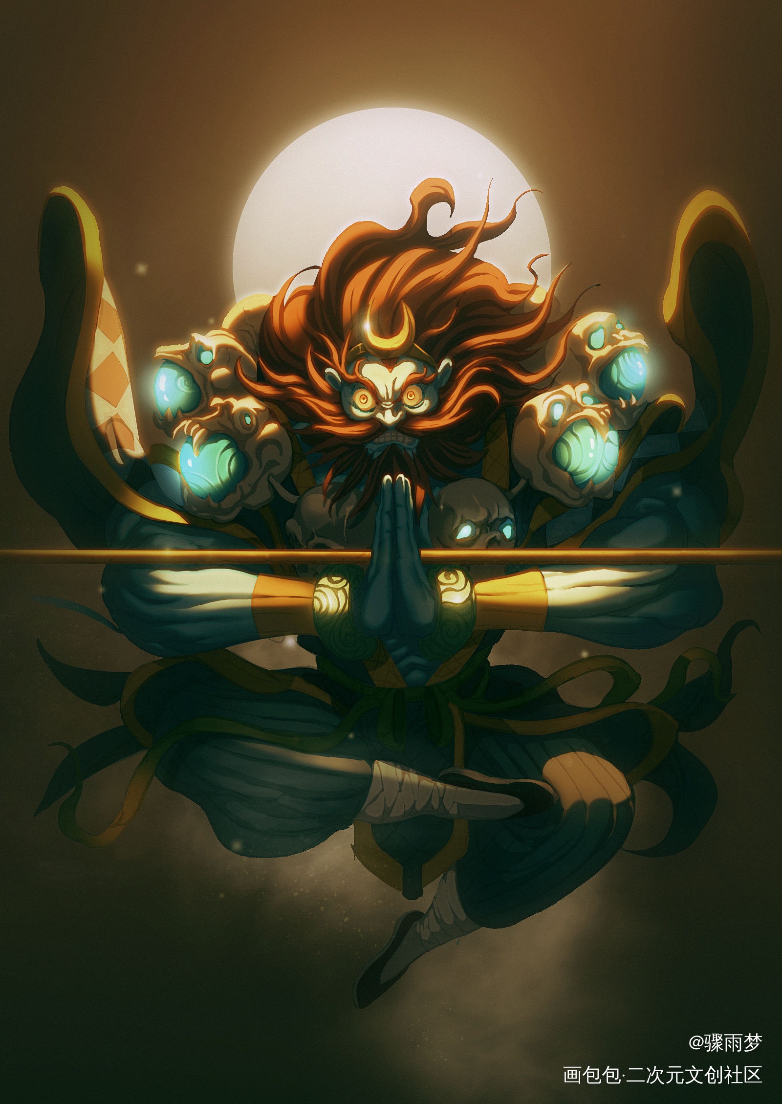 卷帘大将_西游记厚涂插画同人绘画作品