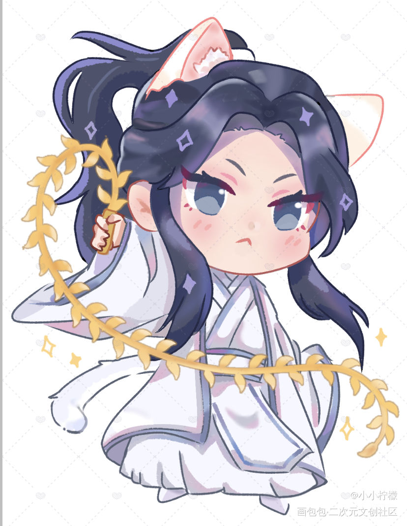 白猫师尊_二哈和他的白猫师尊楚晚宁绘画作品
