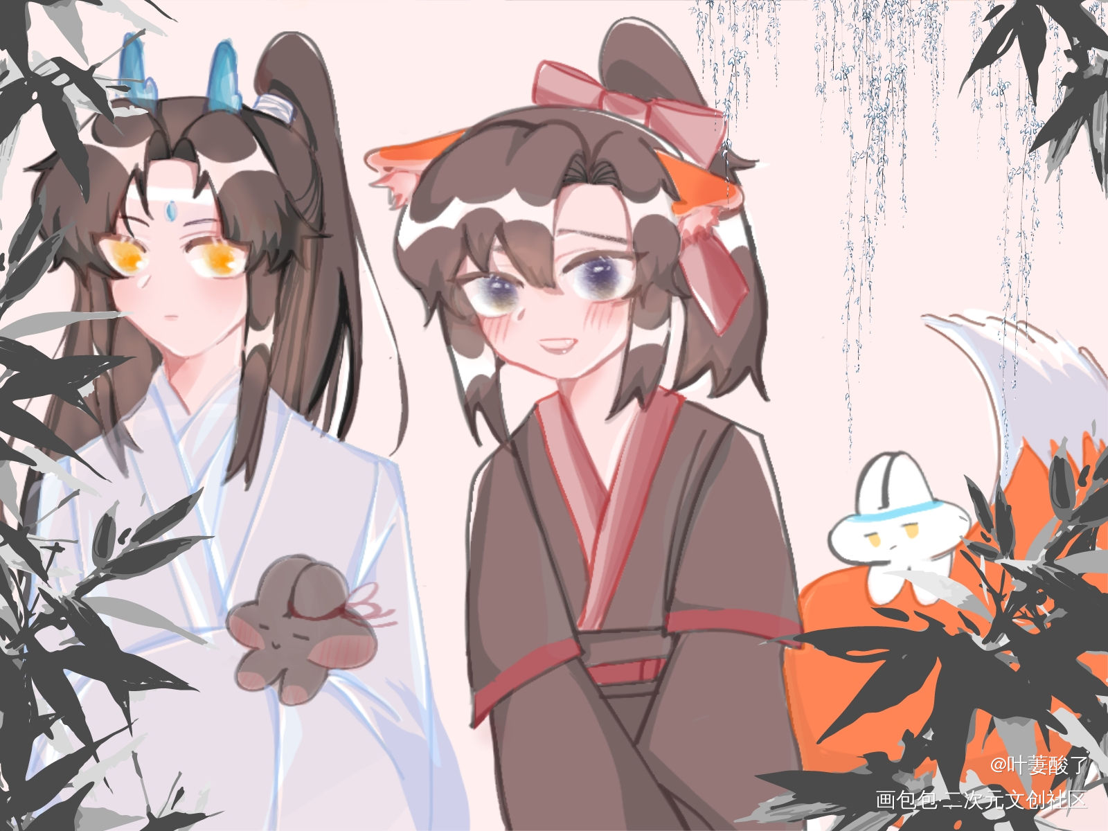 _魔道祖师忘羡蓝忘机魏无羡手绘古风厚涂我要上首推同人绘画作品