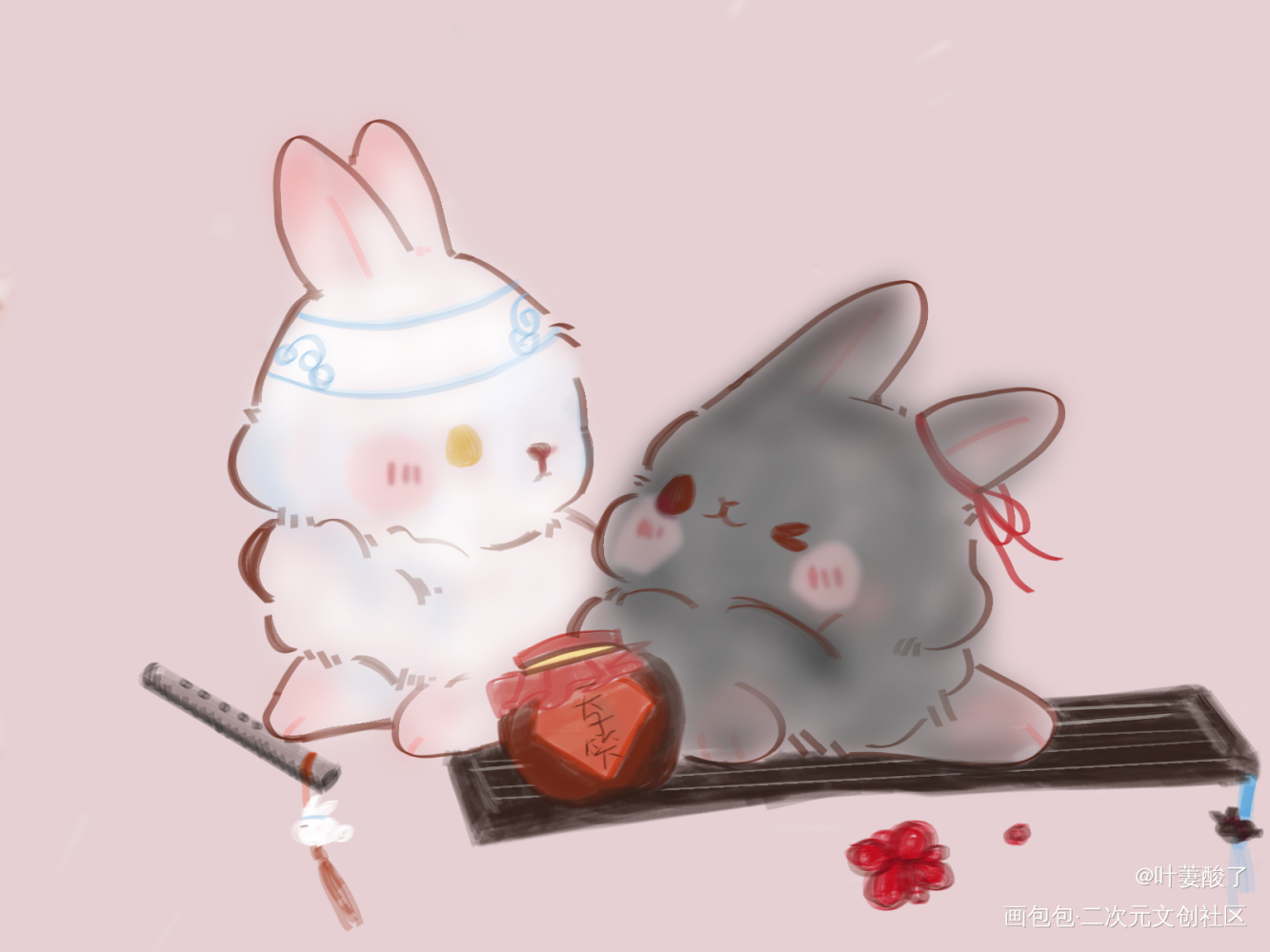 忘羡兔_魔道祖师忘羡蓝忘机魏无羡古风厚涂平涂我要上首推同人绘画作品