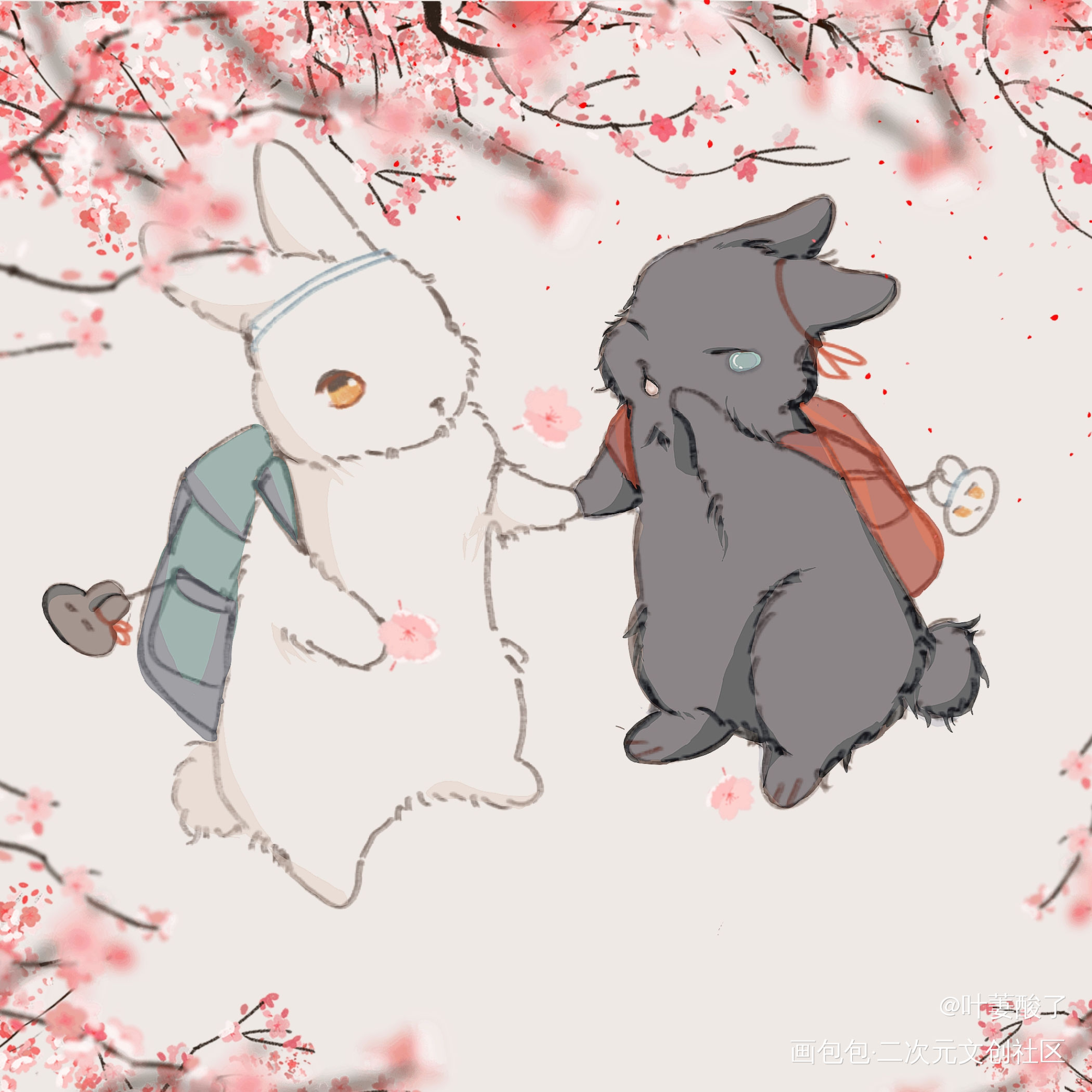 _魔道祖师忘羡蓝忘机魏无羡手绘古风平涂我要上首推同人绘画作品
