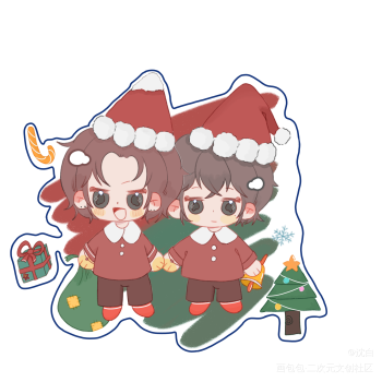 小情侣贴贴_伪装学渣朝俞贺朝谢俞贺朝q版同人绘画作品