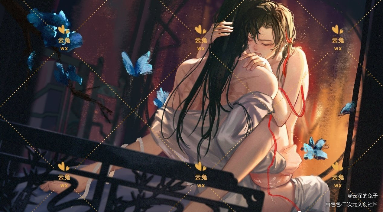 蓝魏_魔道祖师忘羡蓝忘机魏无羡绘画作品
