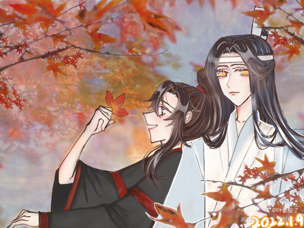 改一下之前的画_魔道祖师忘羡蓝忘机魏无羡手绘古风厚涂我要上首推同人绘画作品