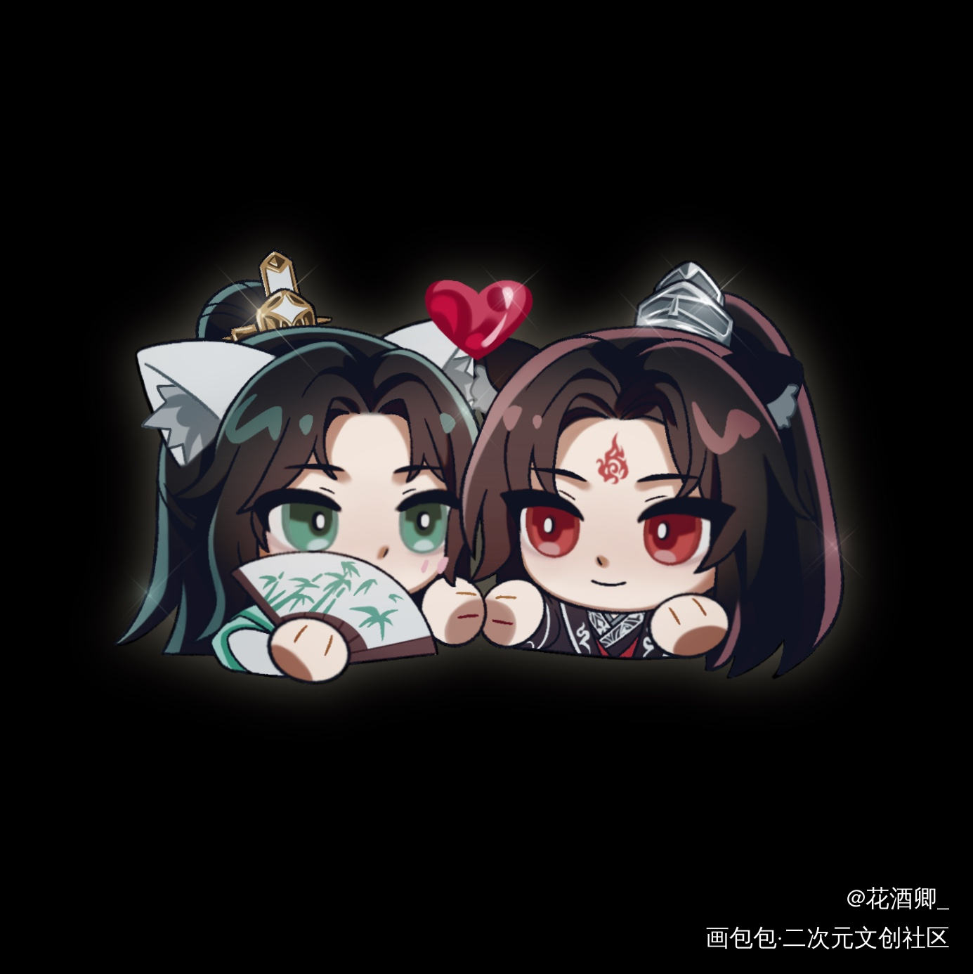冰秋_人渣反派自救系统冰秋古风Q版绘画作品