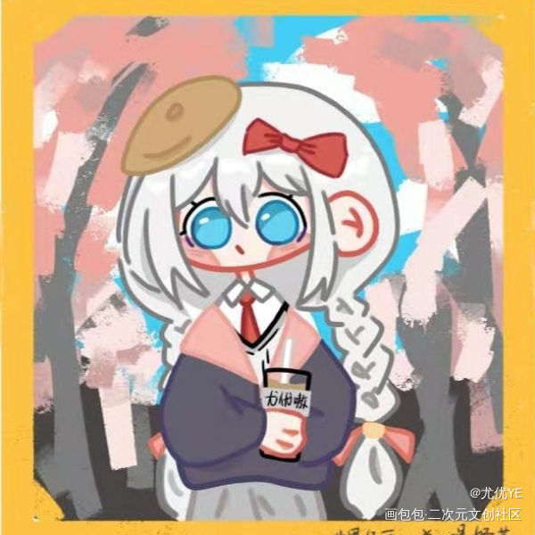 制服黎黎_Q版指绘绘画作品