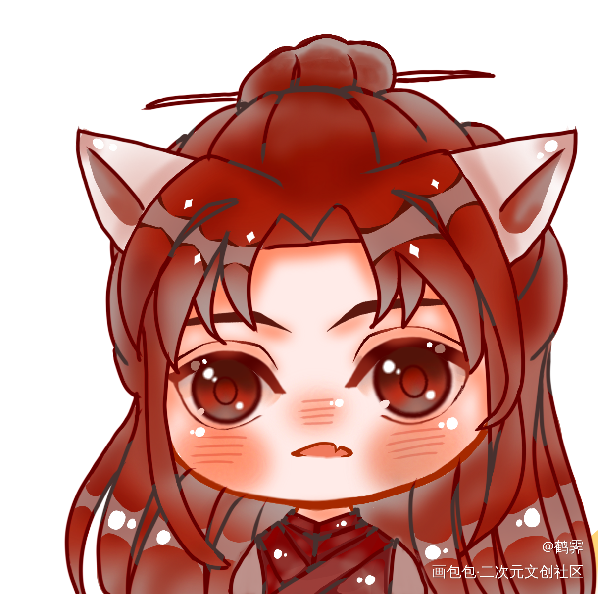 狗的猫宁_二哈和他的白猫师尊楚晚宁Q版指绘绘画作品