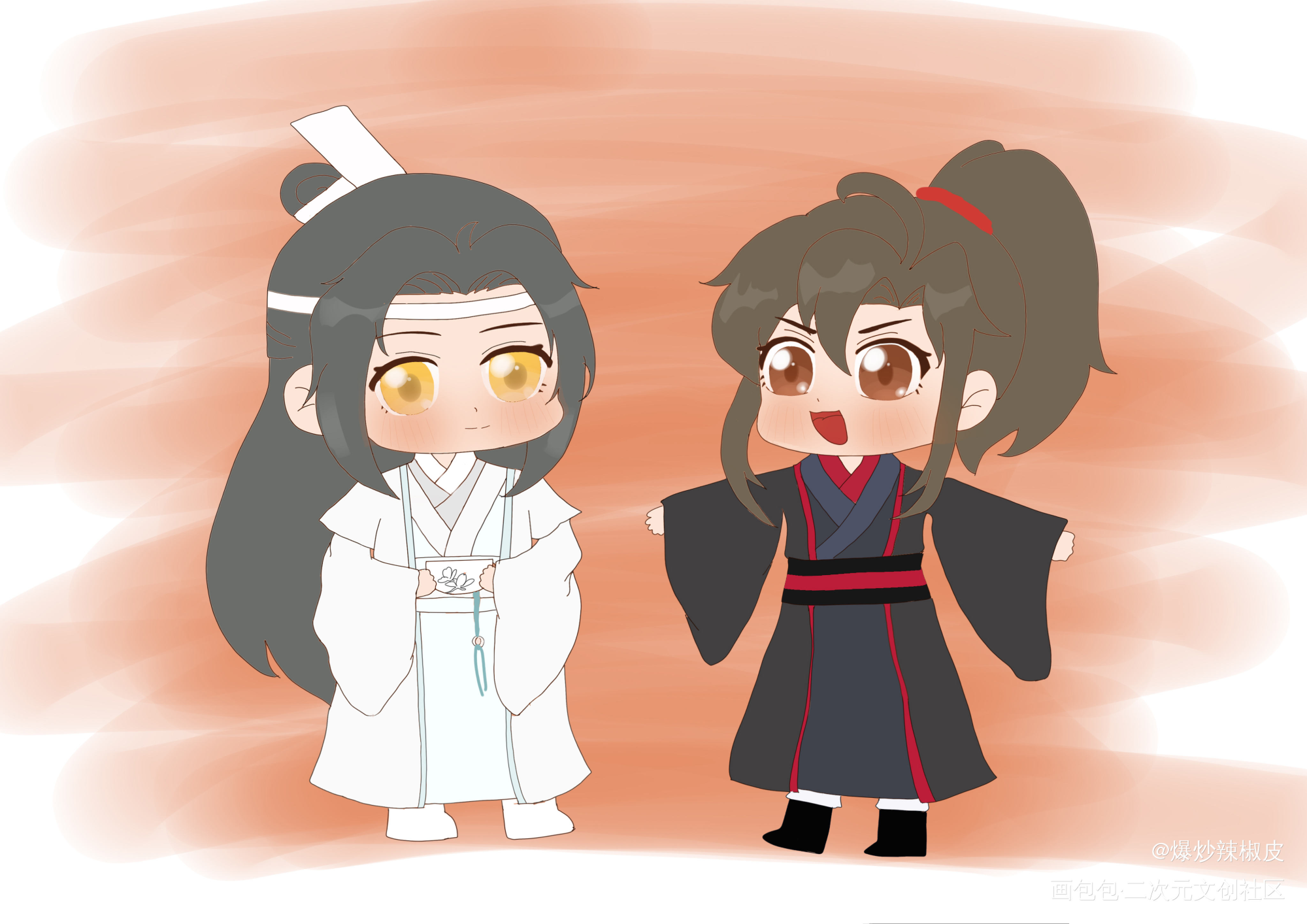 【年】之腊八_魔道祖师忘羡蓝忘机魏无羡Q版绘画作品