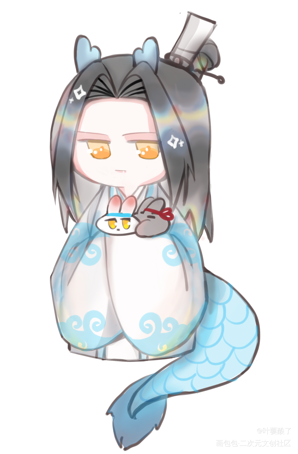 小龙叽！_魔道祖师忘羡蓝忘机魏无羡手绘古风厚涂平涂同人绘画作品