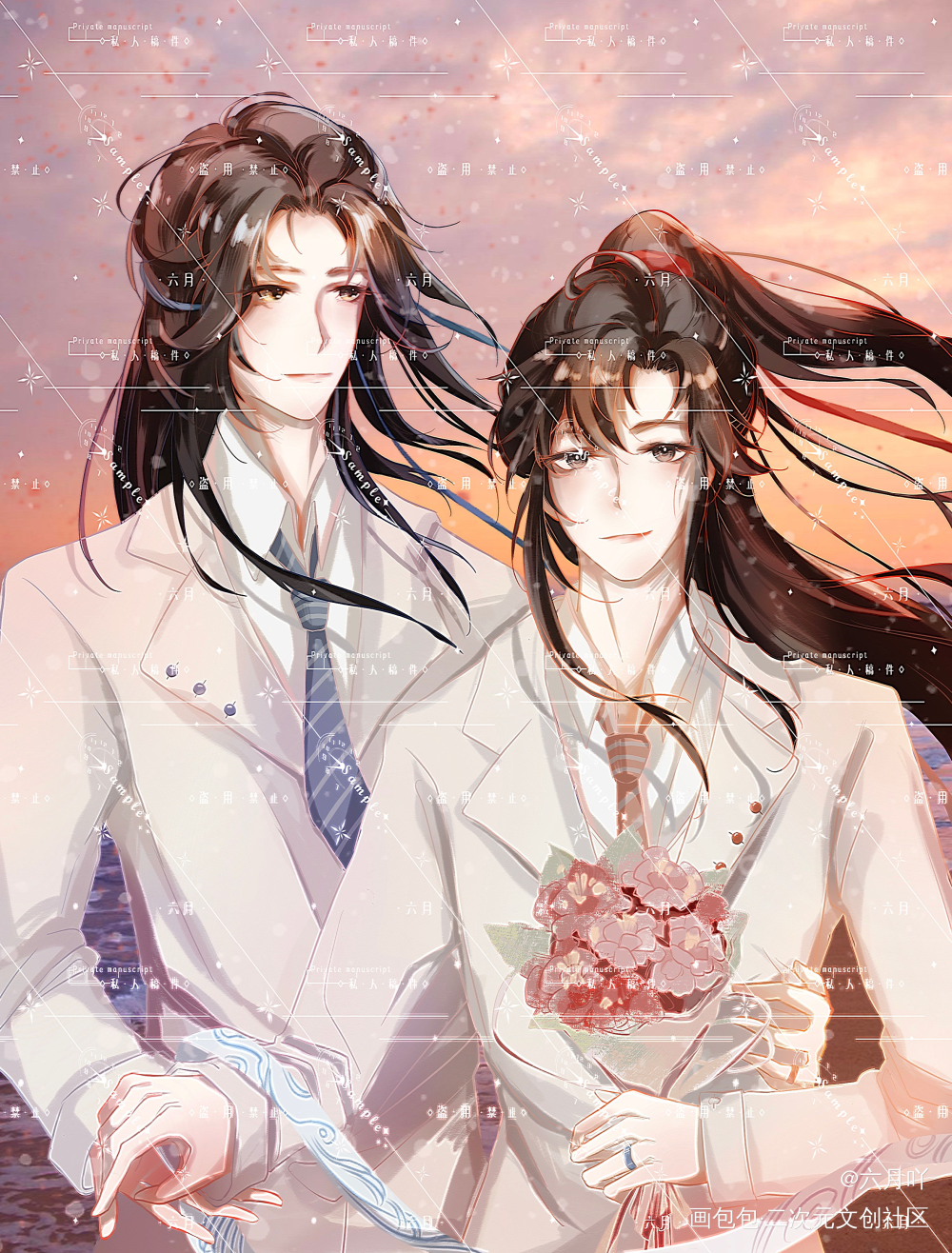 忘羡_魔道祖师忘羡蓝忘机魏无羡绘画作品