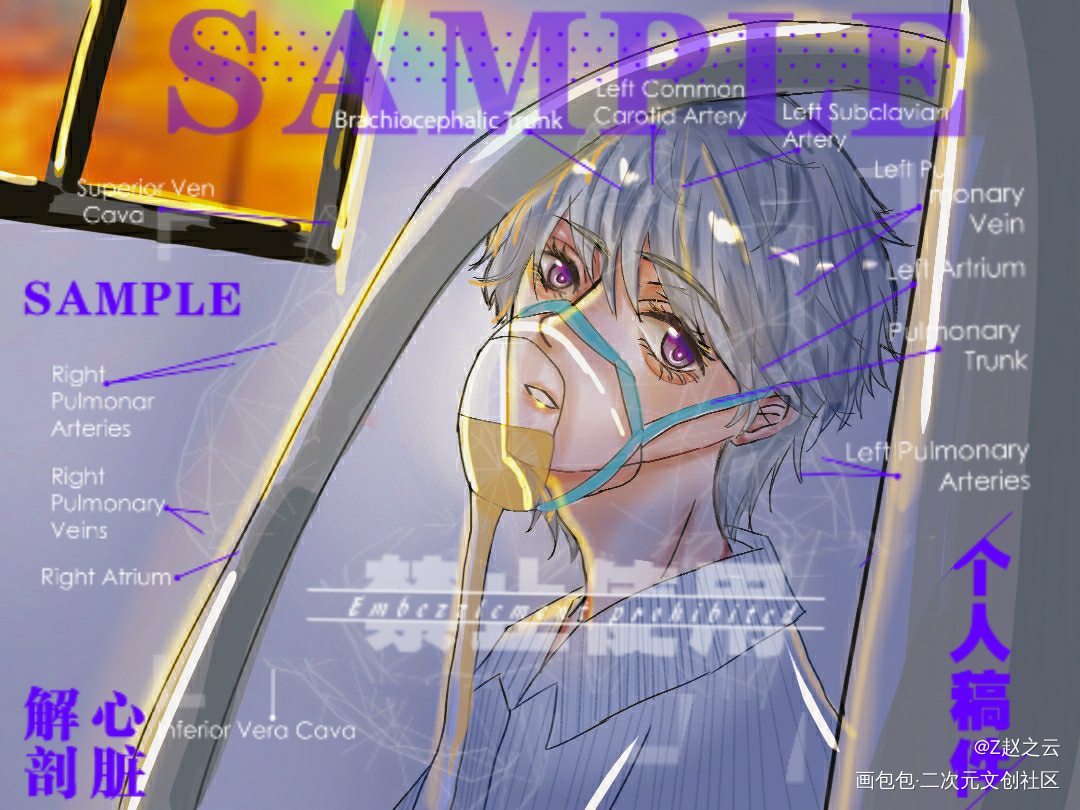 oc--白化病_手绘平涂oc绘画作品