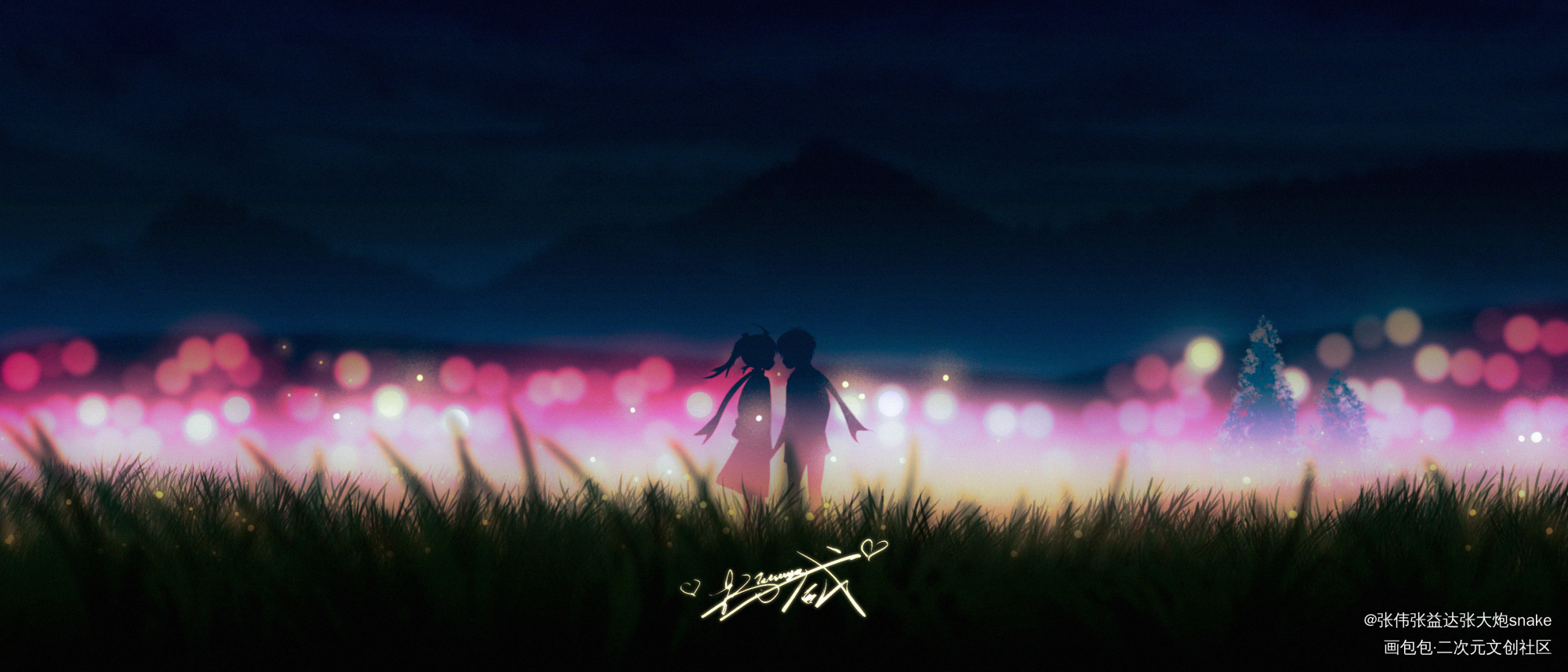 见卿，思卿，念卿——_厚涂日系唯美场景插画原创绘画作品