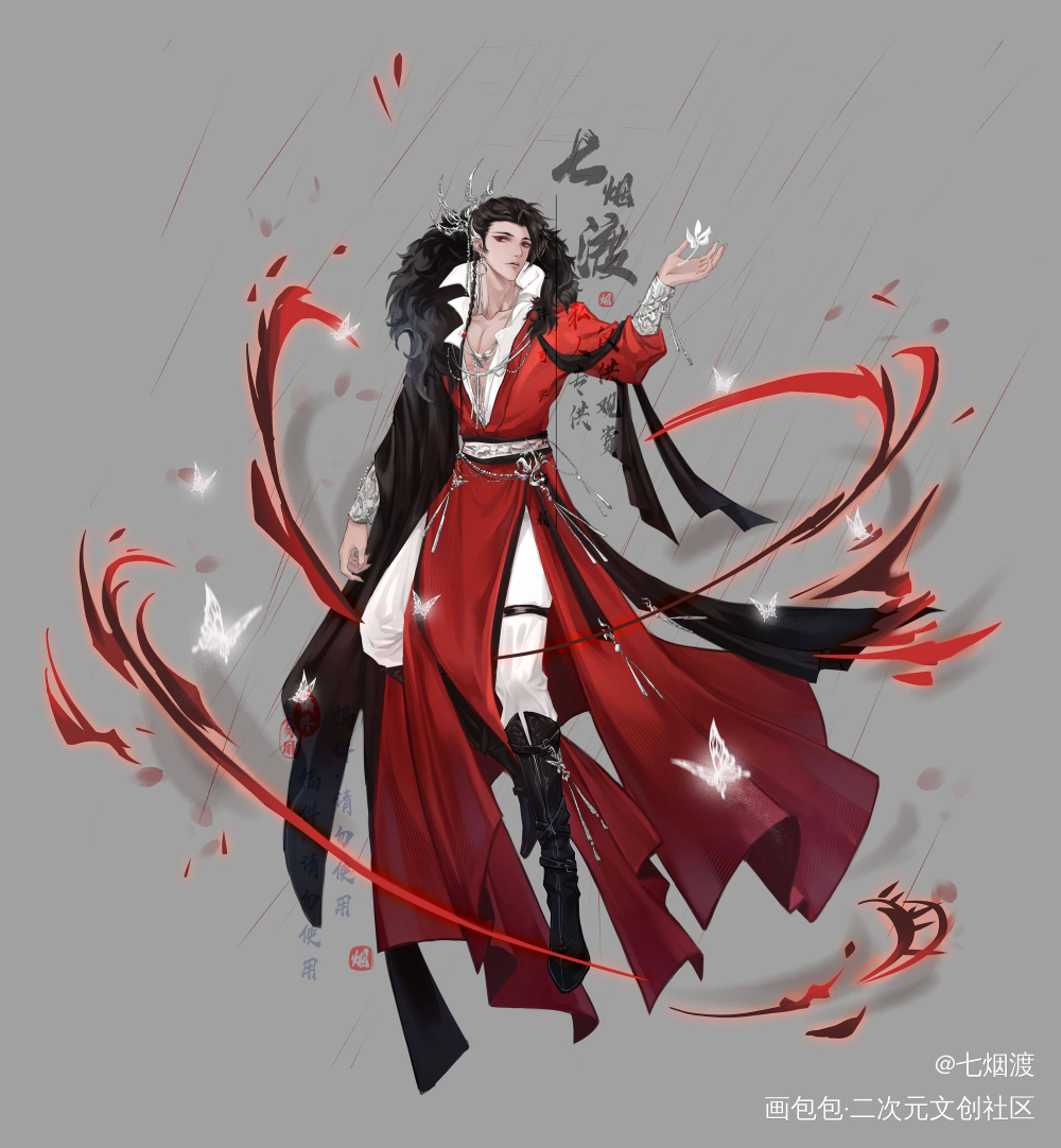 花花立牌_天官赐福花怜花城立绘古风绘画作品