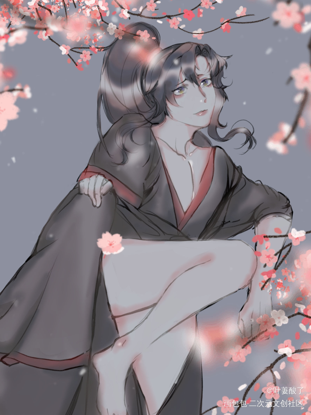 嘶哈嘶哈_魔道祖师忘羡蓝忘机魏无羡手绘古风厚涂平涂我要上首推同人绘画作品
