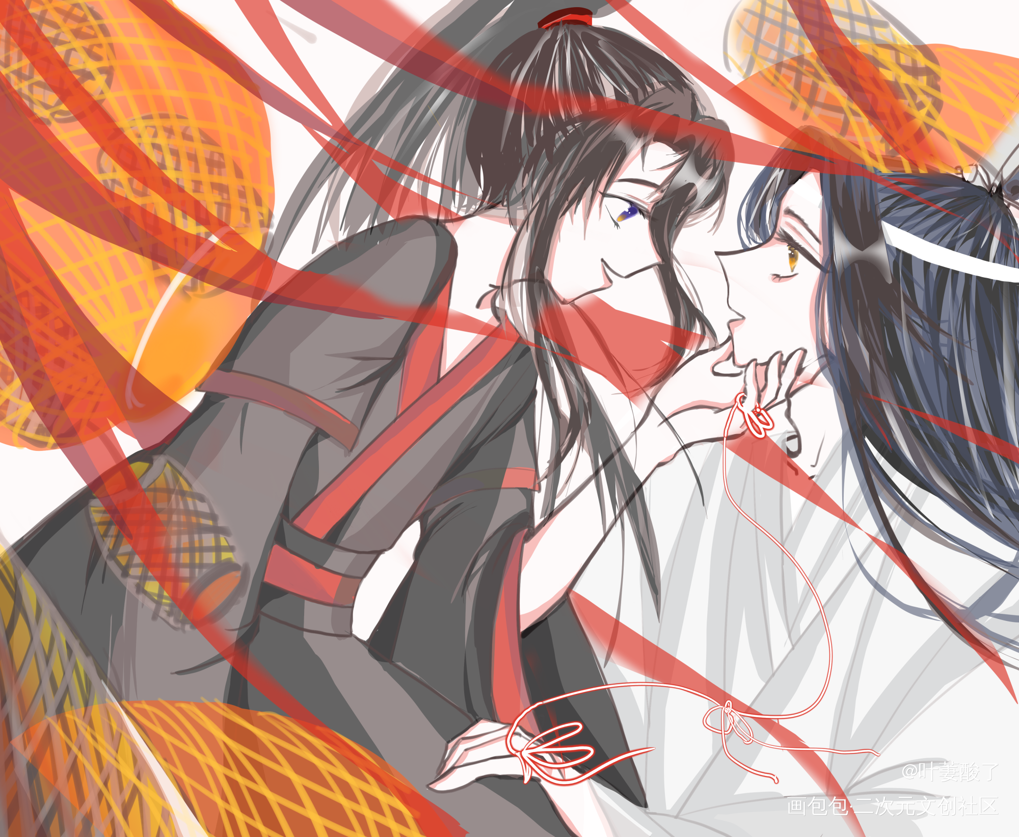 好耶！_魔道祖师忘羡蓝忘机魏无羡手绘古风厚涂平涂我要上首推同人绘画作品
