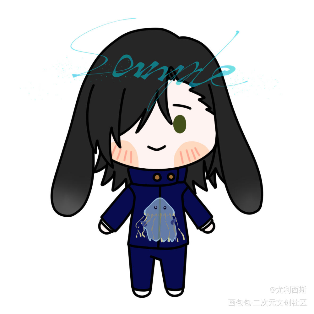 一只顺平兔兔！_咒术回战吉野顺平平涂Q版板绘绘画绘画作品