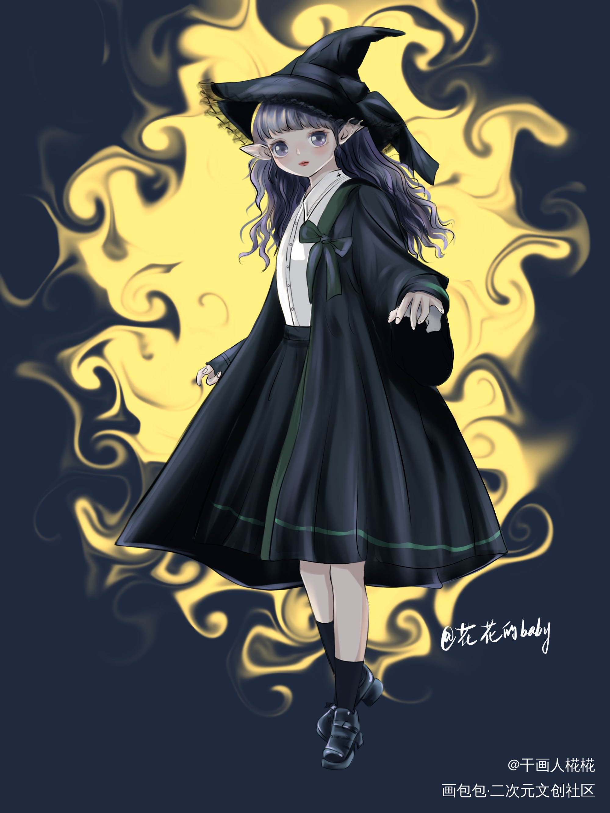 小魔女_平涂绘画作品