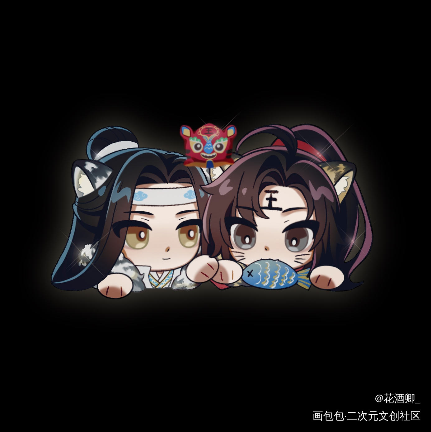 忘羡_魔道祖师忘羡Q版绘画作品