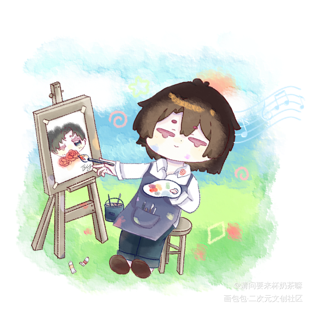 在画老公的小画家_我只喜欢你的人设夏习清Q版绘画作品