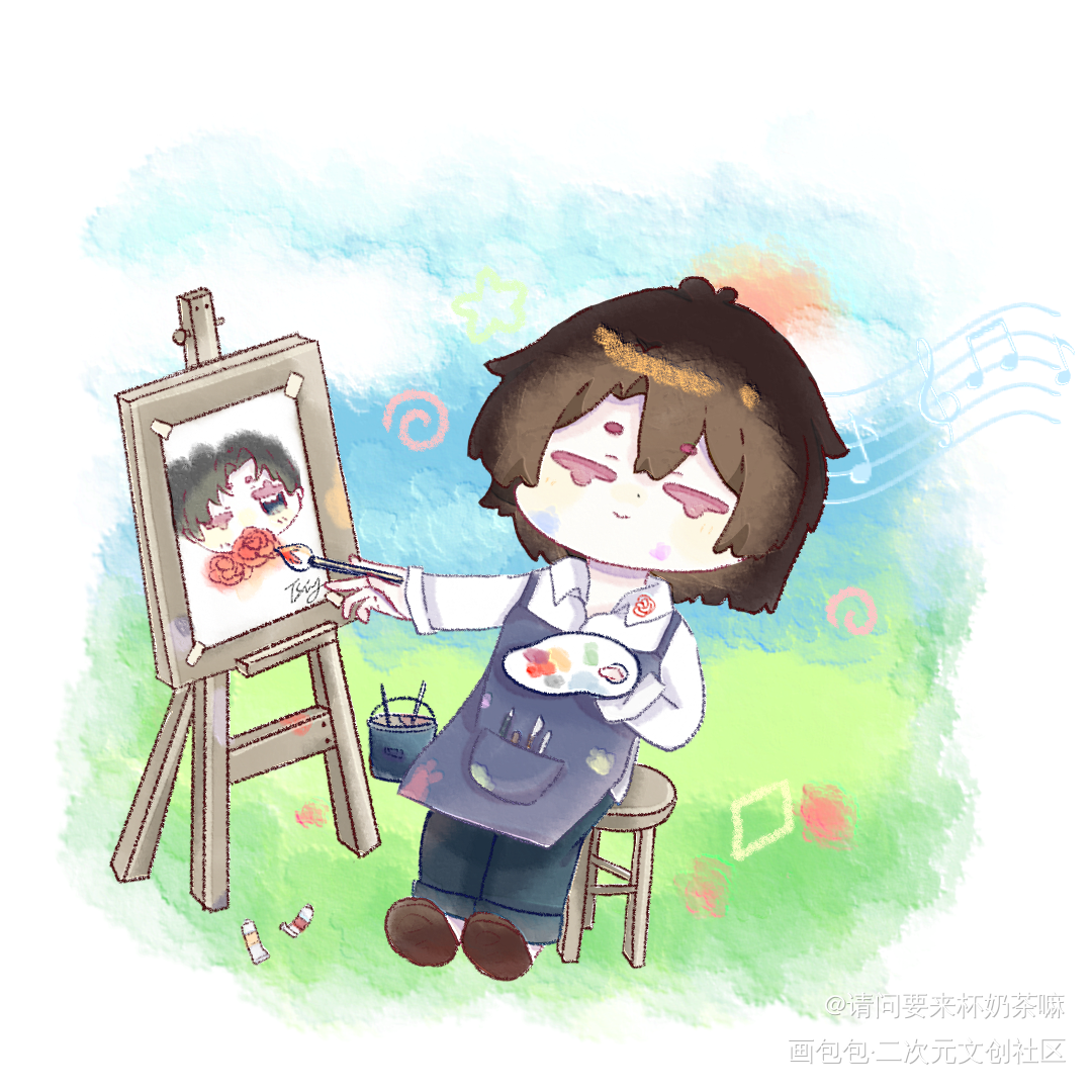 在画老公的小画家_我只喜欢你的人设夏习清Q版绘画作品