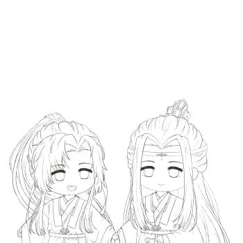 忘羡_墨香铜臭魔道祖师忘羡q版绘画作品