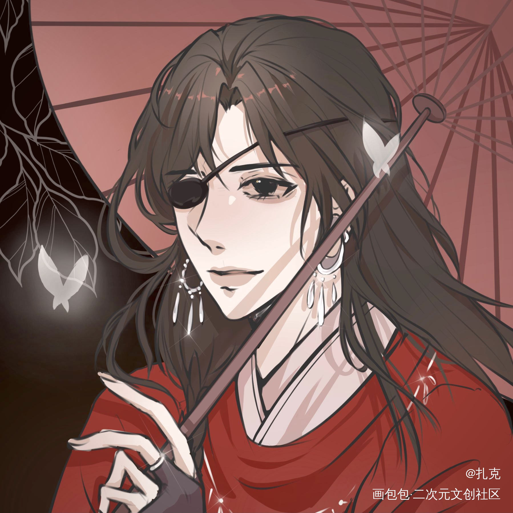 天官赐福，百无禁忌_天官赐福花怜花城古风平涂板写绘画作品