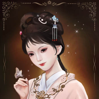 蘅芜君宝姐姐_红楼梦厚涂薛宝钗绘画作品