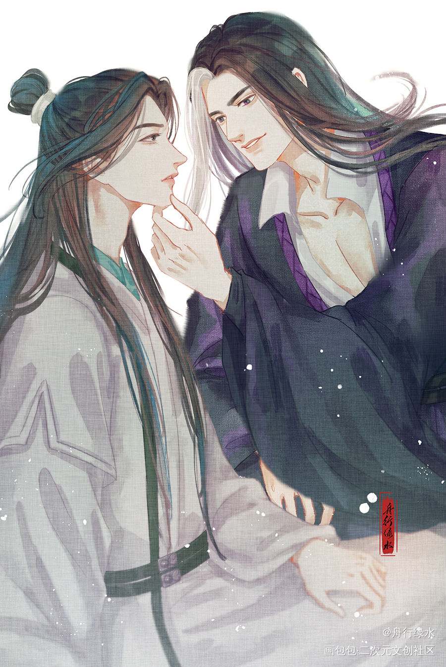 晏沈_山河剑心千秋晏沈沈峤晏无师插画同人梦溪石绘画作品