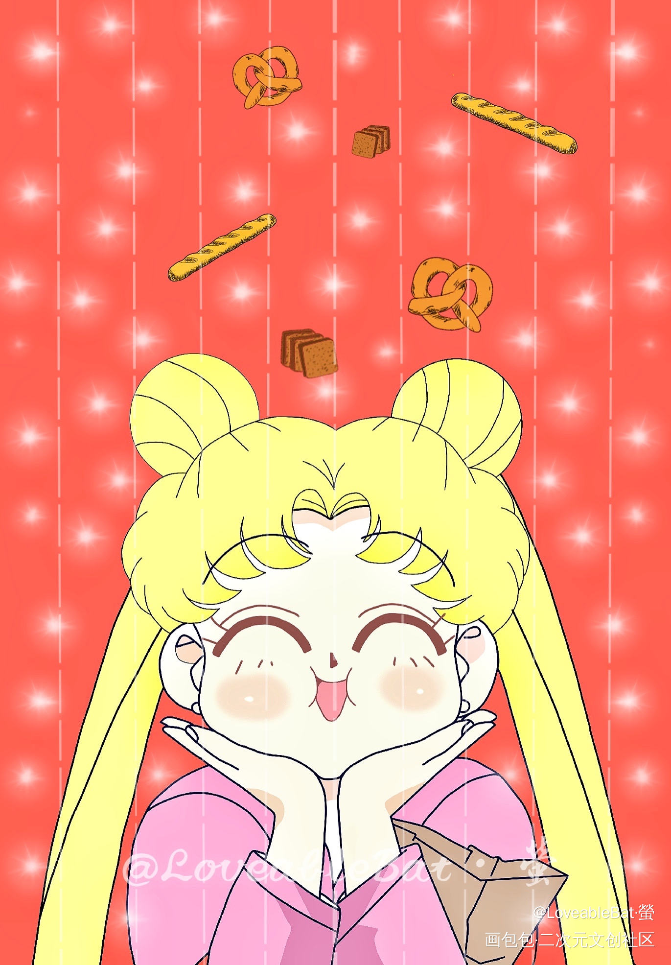 贪吃兔_美少女战士绘画练习绘画作品