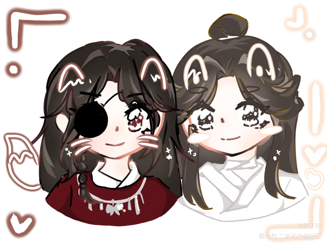 两小只呀～_天官赐福花怜谢怜花城绘画作品