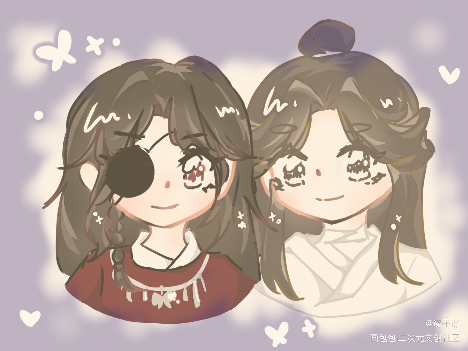 两小只呀～_天官赐福花怜谢怜花城绘画作品