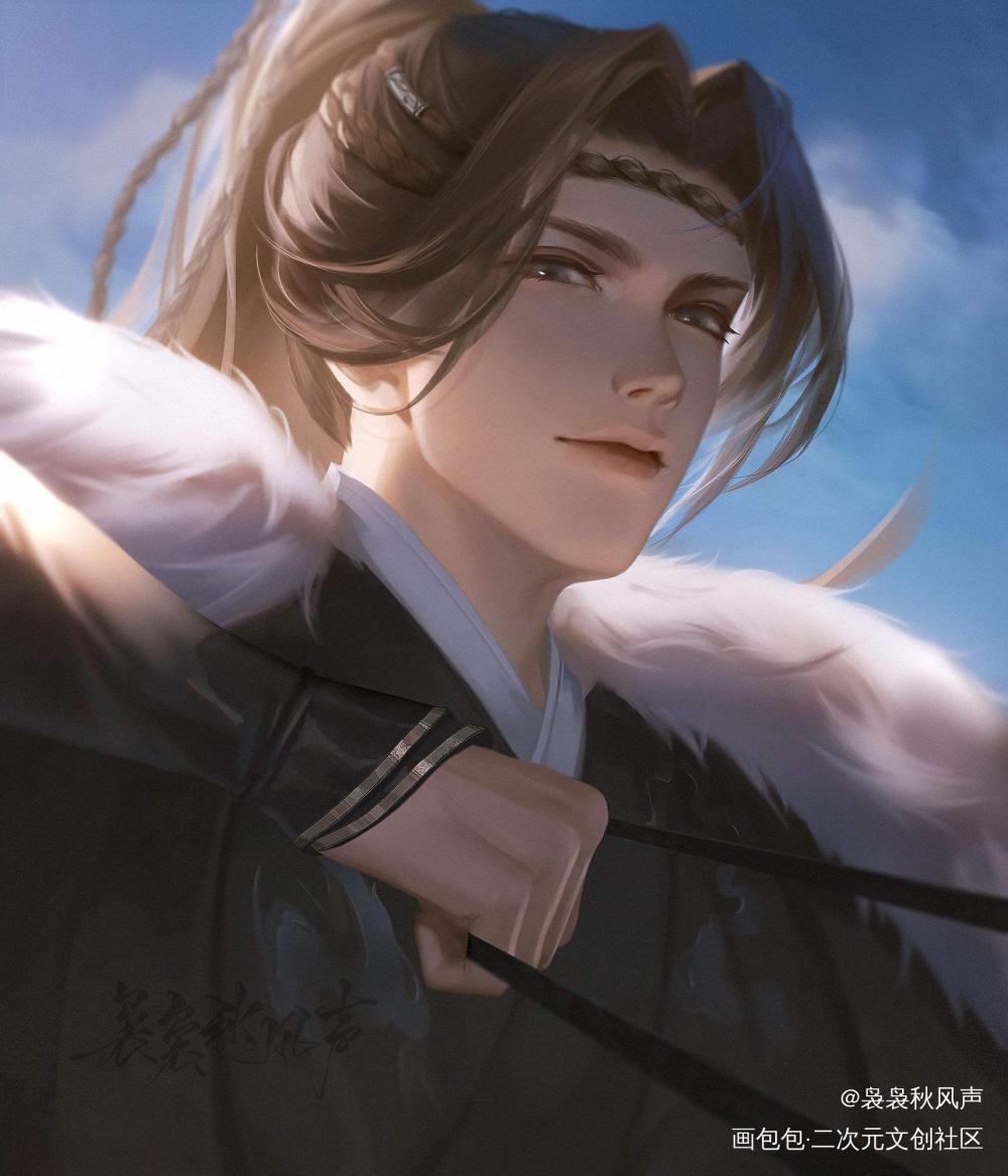涂涂狼崽_将进酒萧驰野古风厚涂绘画作品