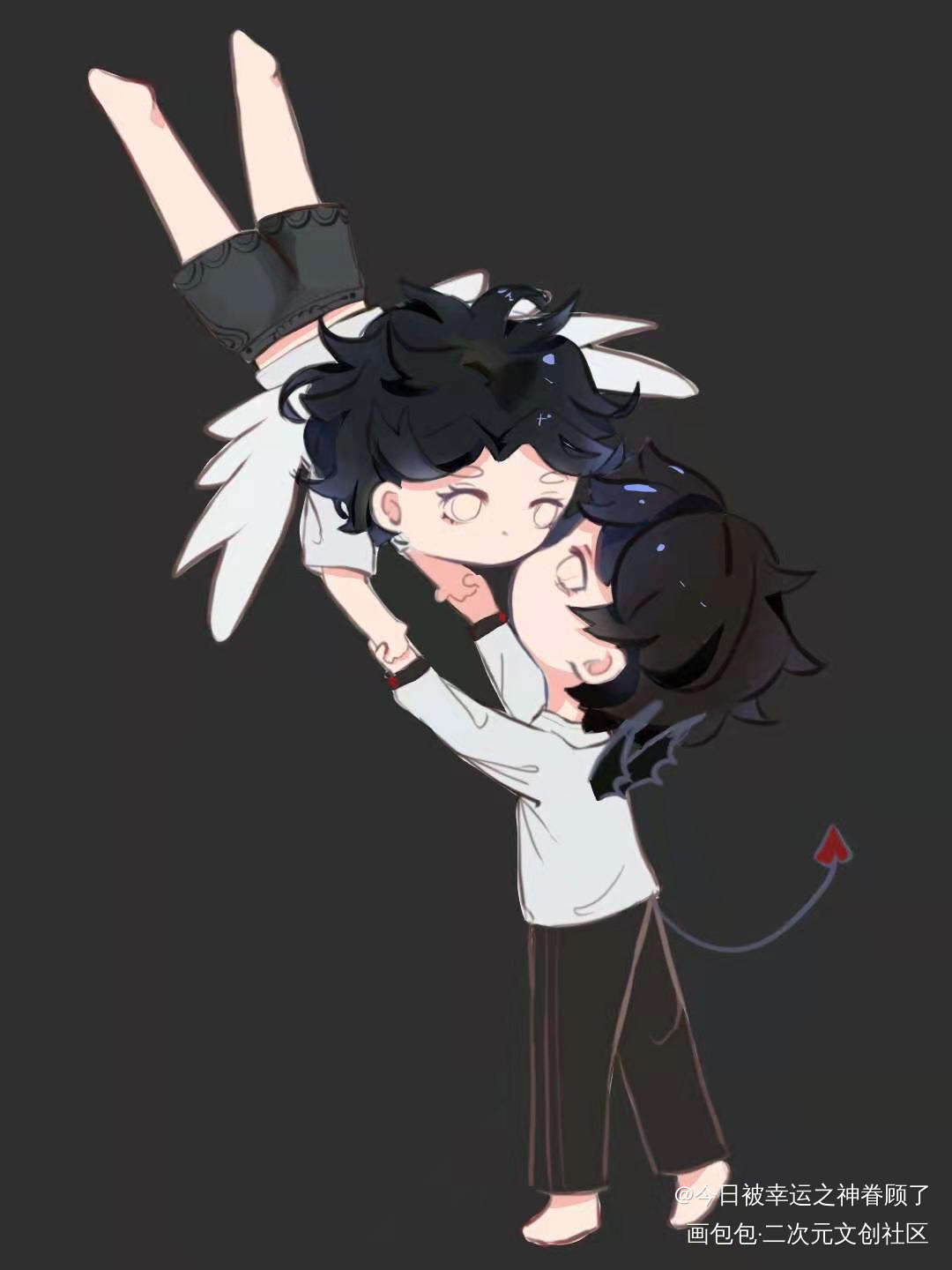 天使恶魔_某某添望绘画作品
