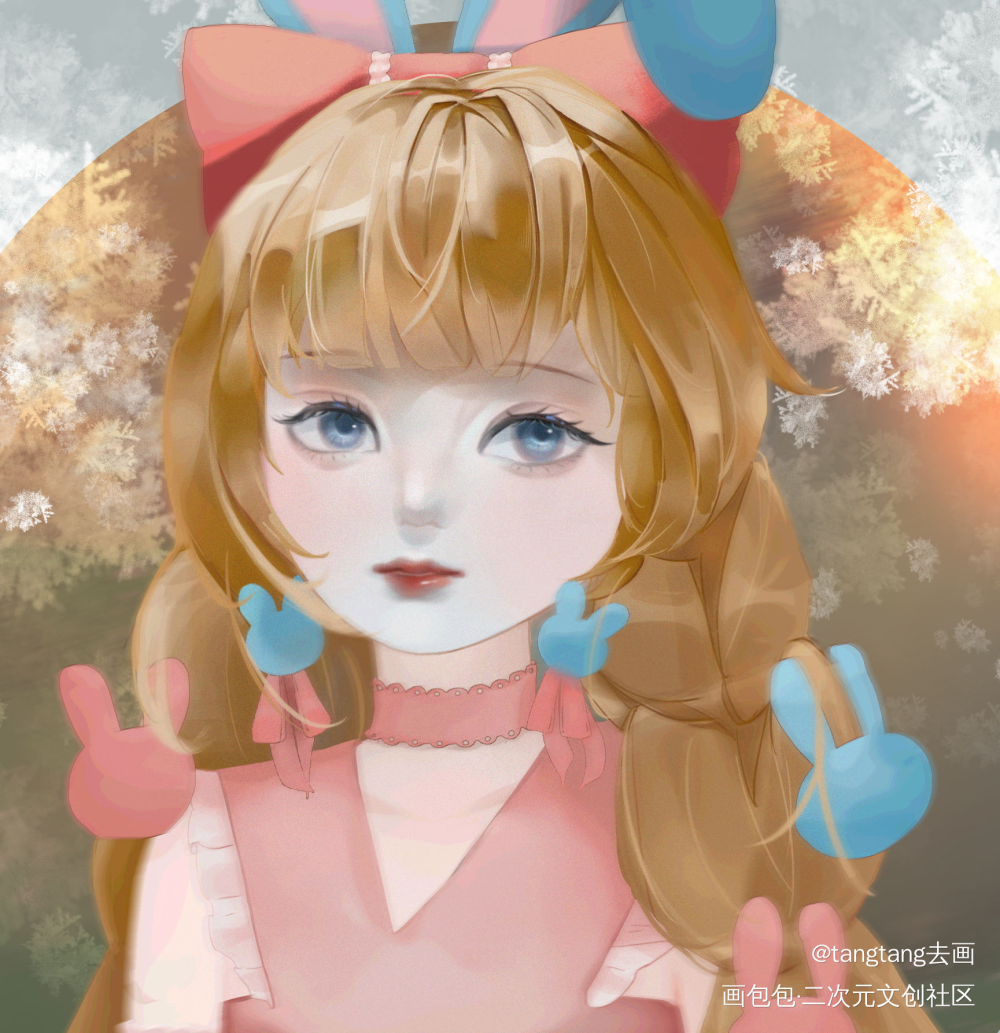 是一只无偿 不可以用_厚涂水彩平涂头像约稿原创绘画作品