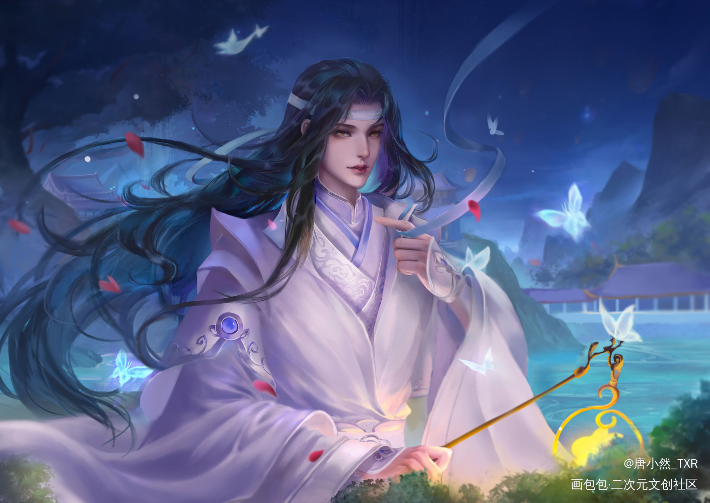 魏婴…好。_魔道祖师忘羡厚涂绘画作品