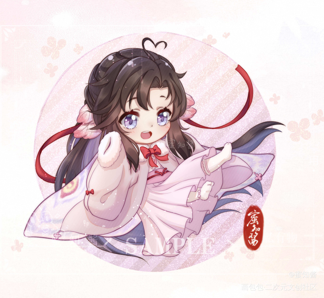 巫师小叽_魔道祖师忘羡蓝忘机魏无羡平涂Q版我要上首推插画同人绘画作品