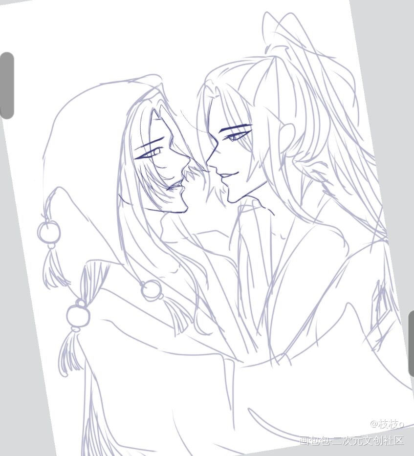 燃晚大婚草图_二哈和他的白猫师尊燃晚Q版绘画作品