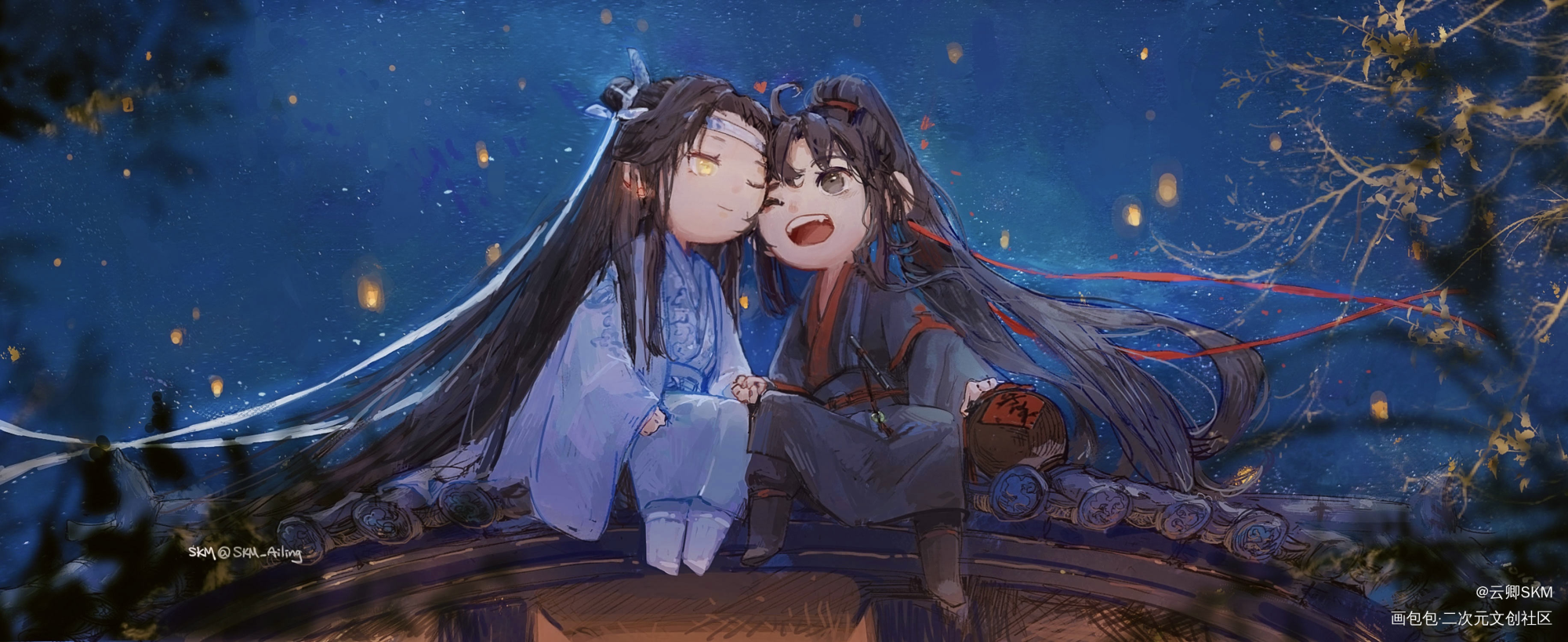 蓝二公子生辰贺喜！_魔道祖师忘羡绘画作品