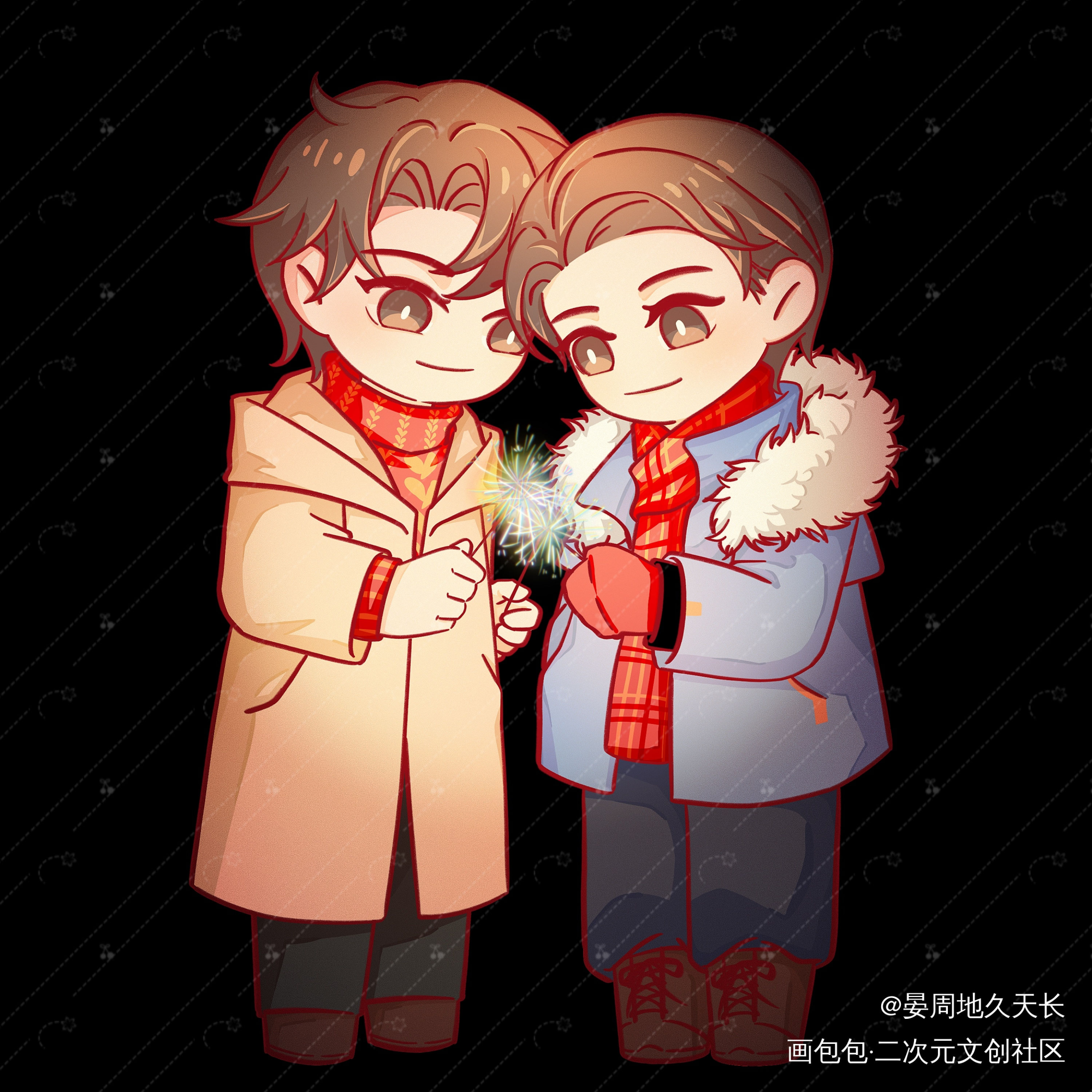 黎叔叔，我们一起去放烟花呀！_谁把谁当真188男团妹叔黎朔赵锦辛我要上首推水千丞约稿绘画作品