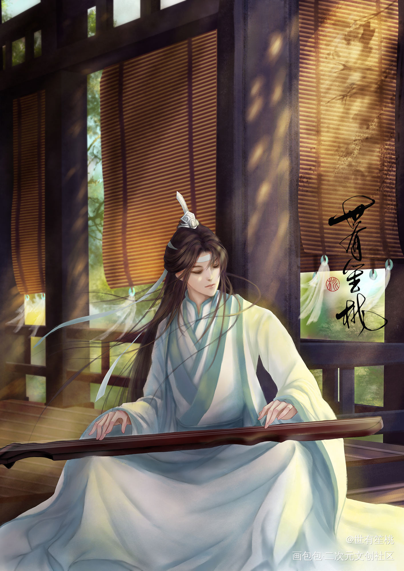 魔道祖师 蓝忘机_魔道祖师忘羡蓝湛蓝忘机厚涂同人绘画作品