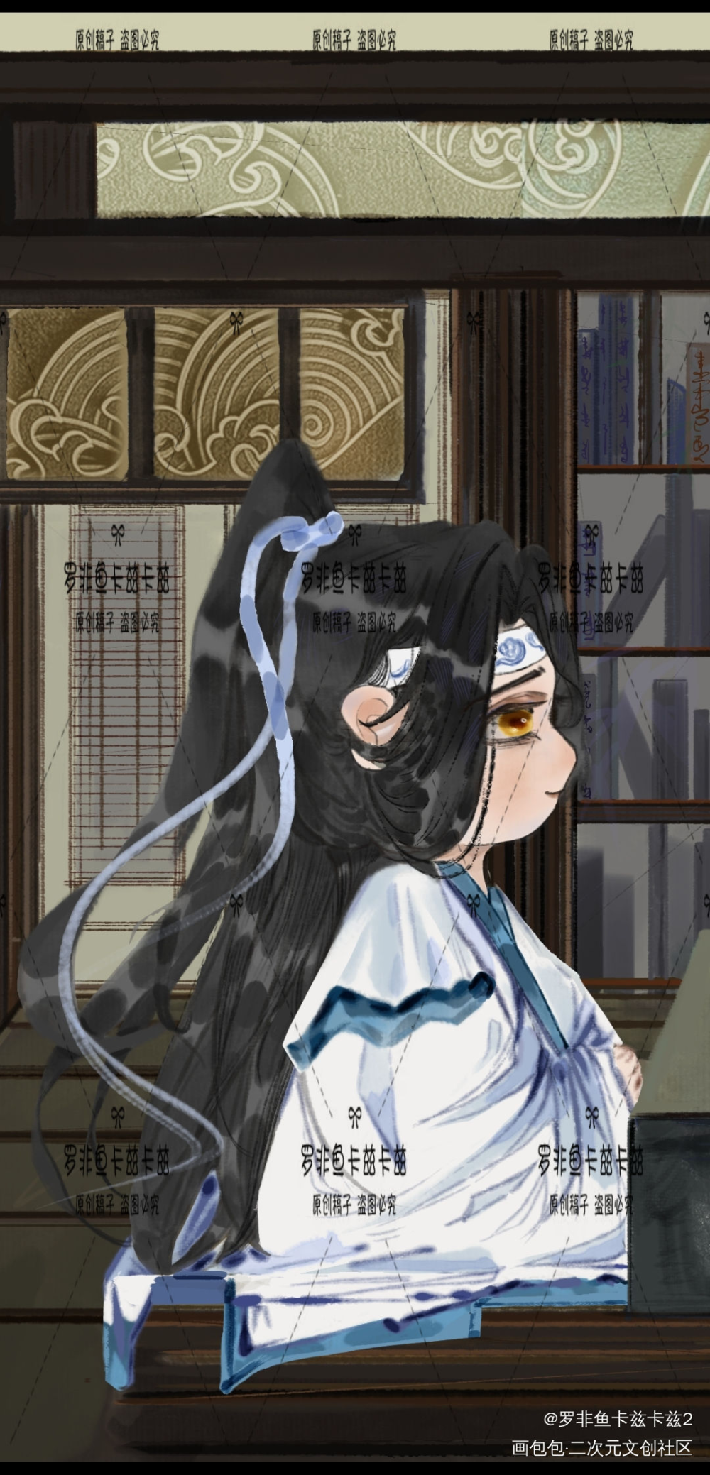 蓝忘机0123生日快乐啊_魔道祖师忘羡绘画作品