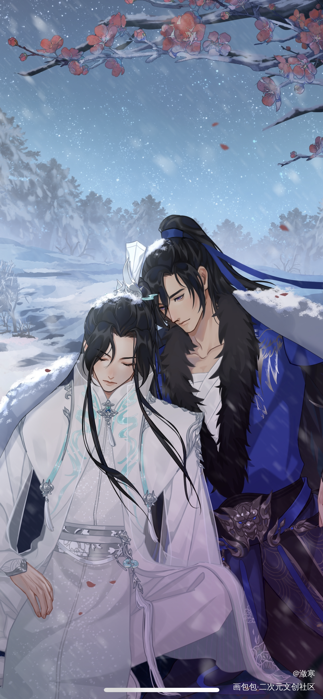 余生付雪夜_二哈和他的白猫师尊燃晚墨燃楚晚宁古风插画同人绘画作品