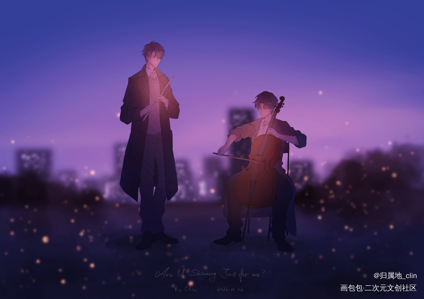 喻王/音乐家paro_全职高手喻王喻文州王杰希绘画作品